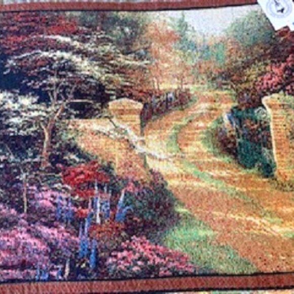 NWT Thomas Kinkade Painter of Light Tapestry Throw Blanket 1958-2012 60” x 50” - Picture 3 of 12